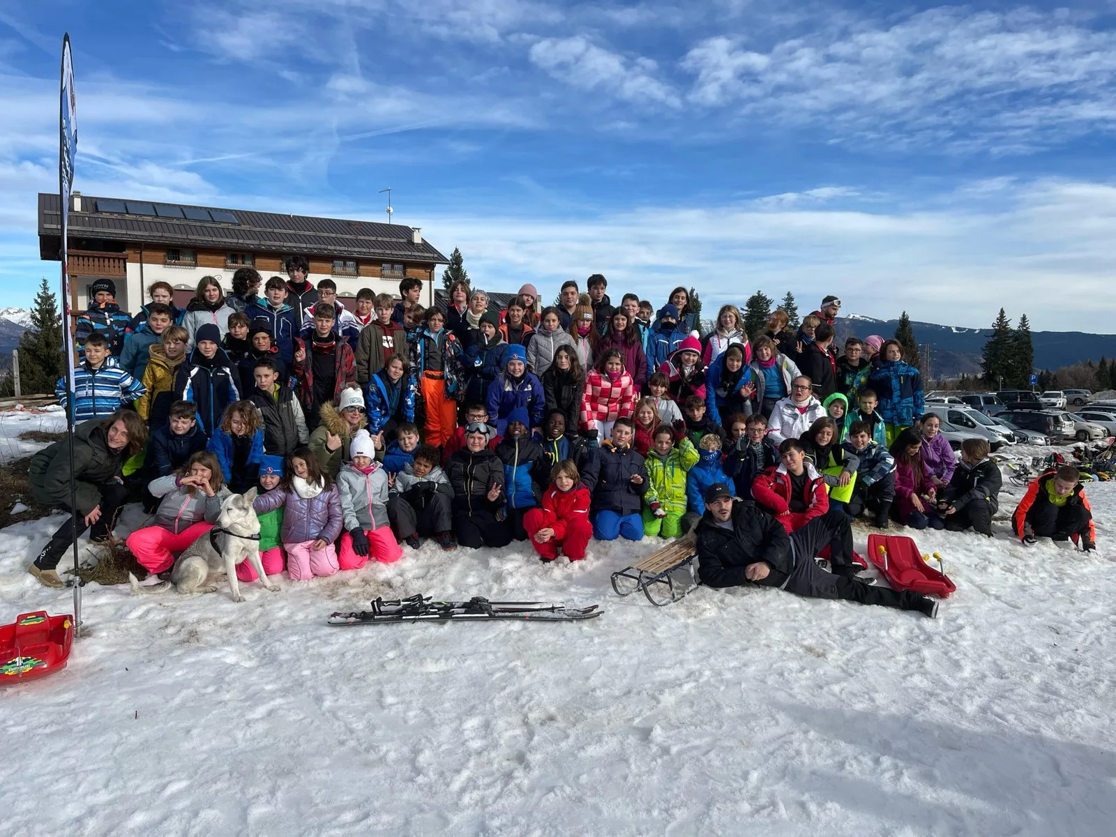 Il gruppo del Camp appena arrivato sulla neve